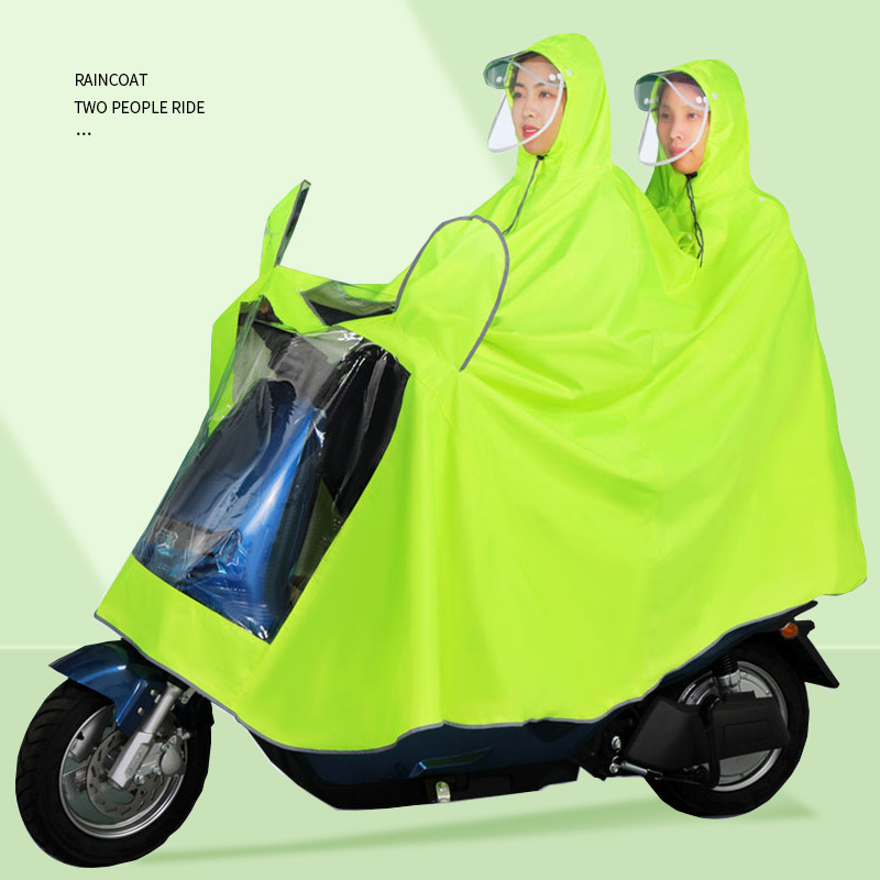 Double raincoat electric battery locomotive full body long version men and women increase summer adult riding rainstorm poncho