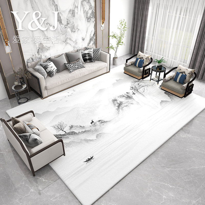 New Chinese Living Room Carpet Coffee Coverage Customized with Modern Light Luxury High-Level Laund Full Building