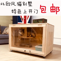Solid wood cat villa Cat villa Cat house Cat cabinet Cat cage Solid wood cat nest Luxury cat house display cabinet Cat apartment