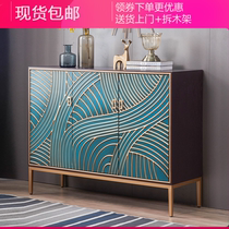 American Light Lavish Shoe Cabinet Home Doorway Xuan Guan Cabinet Entrance Door Modern Decoration Cabinet Living Room Dining Side Cabinet Solid Wood Storage Cabinet