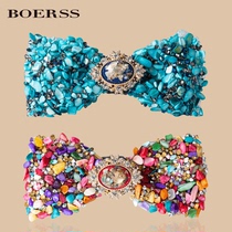 BOERSS new boy collar children's colorful stone drill collar flower children's little suit dress