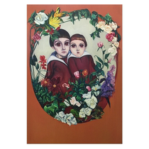 Chinese Academy Liang Jingda Valentine painting on canvas originally painted in the living room basalt decoration painting