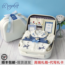 Baby Gift Box Blue Suit Woman Baby Little Paparazzi Gown For Spring Fall 100 days old suitcases for gifts