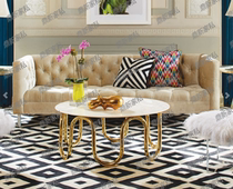 Nordic round stainless steel personality tea few living rooms minimally modern white marble short tables packed creative tea table