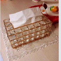 Net red explosive Crystal tissue box European style drawing box ins living room storage box model room napkin paper box