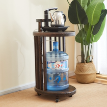 Japanese-style solid wood mobile boiling water Tea Table household tea bucket rack tea cabinet living room tea cup storage rack