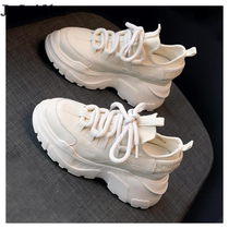 Winter daddy shoes womens velvet thickening 2022 new all-match casual inner heightened thick-soled cotton lightweight sports shoes winter