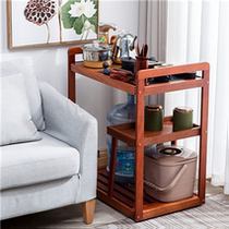 Mobile tea cart Household tea table Tea tray set Solid wood small tea table Kettle One-piece Kung Fu tea shelf