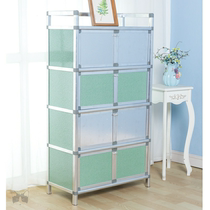 There is a door floor storage simple storage bowl cabinet cabinet cabinet rack storage Stainless steel rack with grain and oil kitchen
