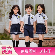 Kindergarten garden clothes summer clothes British Academy style childrens school uniform set primary school class clothes summer graduation photo clothing