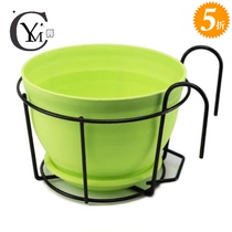 Green flower pot hanging flower frame railing balcony hanger round guardrail window sill office hanging extra large wall hanging