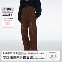 ANDYET AD1 21SS High Street Cross Ironing Drill Straight Silo Western Pants Hip Hop Gothic Loose Casual Long Pants