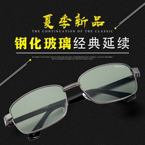 Tempered Glass Lens 2020 New Sunglasses Square Driving Fishing Men Sunglasses Mirror Box Glass Glass