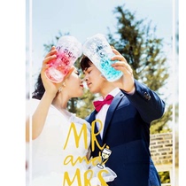 Douyin with broken ice Cup Net red cup straw plastic ins little fairy trend water Cup Brigade wedding props