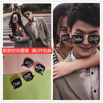New wedding photography props photo studio supplies travel street photo props location fashion glasses square sunglasses