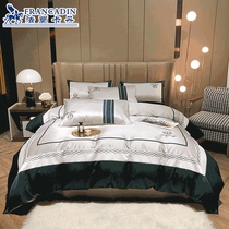Frank Dan light luxury four-piece set AB style suite European Nordic style bed sheet quilt cover ice silk bedding 4