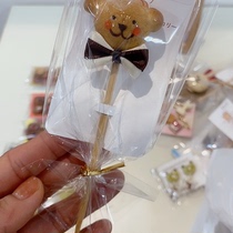 Peach Naughty Naughty Japanese Food Play Exhibition Buttons Ear Spoons