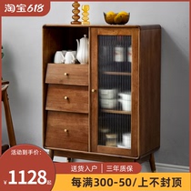 Full solid wood dining side cabinet minimalist modern tea water cabinet multifunction kitchen cabinet integrated by wall Home Cupboard Side Cabinet