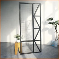 Book to be a suspended ceiling rhomboid grid iron art net air door partition industrial iron frame head screen wine bar Wall Mount Embellished