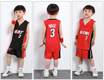 Childrens clothing Childrens casual sportswear Boy girl Middle and large children breathable vest suit Student basketball suit suit