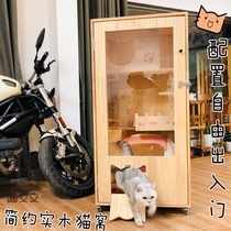 Solid wood cat villa cat cage Cat nest cat house Cat cabinet Cat display cabinet breeding cage free access door Cat house