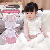 Female baby long sleeve jumpsuit spring summer baby Hayi princess newborn full moon cute out spring and autumn