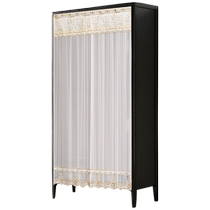 Lace gauze Velcro self-adhesive wardrobe curtain open cloakroom decoration shade cloth cabinet curtain short door curtain