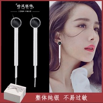 Advanced sense 2021 sterling silver earrings female New Tide Super fairy long tassel Korean Net red temperament ear jewelry tide