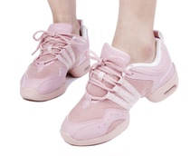 Sansha dance shoes mesh dance shoes black red strip dance shoes womens soft soles modern square dance shoes fitness shoes