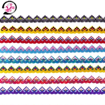 Peach heart-shaped embroidery lace ethnic clothing neckline flower long strip with glue hot blossoms costume cos handmade DIY cloth stickers