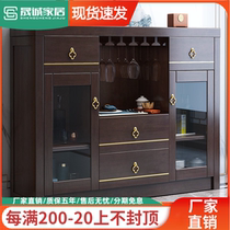 New Chinese Solid Wood Dining Side Cabinet Wine Cabinet Kitchen Storage Tea Water Cabinet Disposal Bowl cupboard One integrated Home Small family Type