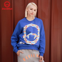 DEVIL NUT DEVIL Tide Brand Men and Women Couple Neutral Loose Large Size Long Sleeve Sweater Top AOL AET