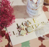 Korean official website milkcocoa fashion big name Roman square elegant square jewelry pendant earrings