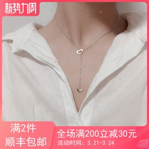 Adjustable loving necklace personality Short Lock Bone Chain Brief About 925 Pure Silver Female Fashion 100 Hitch Necklace Anti-Allergy