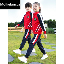 Kindergarten clothing spring clothing children boys and girls sports class clothing set red primary school uniform three-piece autumn