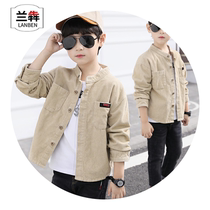 Lan Ben boys shirt 2020 spring new children Korean solid color shirt in the big boy spring and autumn foreign style