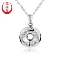 Yuanshengfu new PT950 boutique fashion buckle platinum pendant atmospheric platinum necklace drop womens model