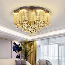 Lencia round bedroom crystal ceiling lamp warm romantic pastoral living room restaurant creative petal lighting