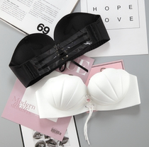 Close the pair of breasts and gather strapless half cup strapless backless summer underwear non-slip ultra-thin one-piece collar bra cover female bandeau