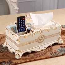 European living room tissue box Luxury ceramic paper box Creative multi-function remote control storage box Coffee table ornaments