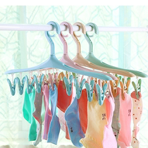 Windproof clip drying rack socks underwear plastic clip finishing drying dual-purpose hanger wardrobe tidying clothing support