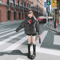 sandro bassa black bright face down clothes woman short section 2021 Winter new Korean version thickened cotton jacket jacket