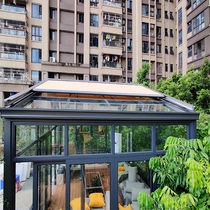 Installation of sun glass roof shading heat insulation sun protection electric remote control aluminum alloy telescopic rail shading curtain sky curtain