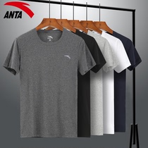 Anta short sleeve T-shirt mens 2021 New half sleeve official website flagship shop round neck loose fitness running shirt cotton T