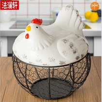 Egg basket basket fruits and vegetables household storage basket egg basket fruit basket hen iron kitchen basket vegetable basket