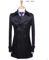 Mens windbreaker medium-length thin slim body Spring and Autumn Korean students handsome fashion British jacket New Port trend