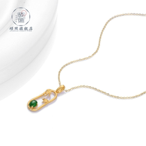 Shuozhao master joint natural A goods jade 925 silver inlaid fashion personality Fuzhu clavicle necklace