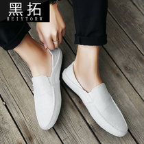   2020 new white old Beijing cloth shoes one pedal lazy casual linen breathable and comfortable Doudou summer men