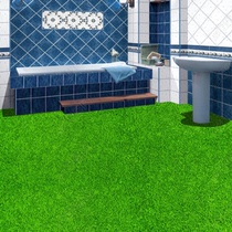 3D ground paste floor leather floor decoration waterproof wear-resistant living room bathroom floor painting lawn grass