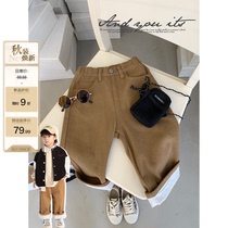 Red Bean Mom Childrens Clothing Japanese Retro Lazy Wind Girls Boys Casual Pants Baby Autumn Trousers Childrens Pants